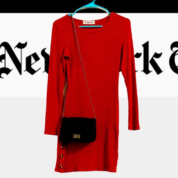 Red sweater dress - Picture 1 of 5